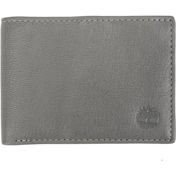 MEN'S Leather RFID Blocking Passcase Security Wallet Charcoal